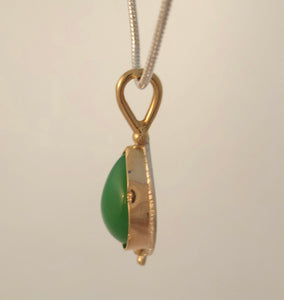 Chrysoprase 14KY Sterling Pendant by Lori Braun