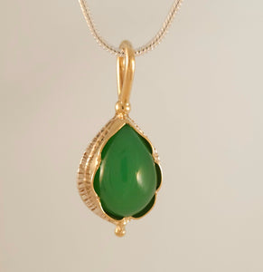 Chrysoprase 14KY Sterling Pendant by Lori Braun