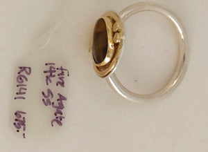 Mexican Fire Agate Sterling 14KY Ring by Lori Braun Size 8.5 RG141 $675