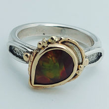Mexican Fire Agate Sterling 14KY Ring by Lori Braun