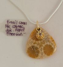Fossilized Coral 14KY Pendant by Lori Braun