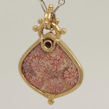 Fossilized Coral Pink Sapphire 14KY Pendant by Lori Braun