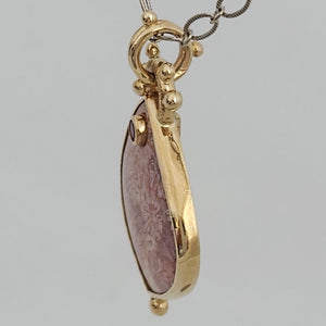 Fossilized Coral Pink Sapphire 14KY Pendant by Lori Braun