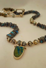 Spectrolite labradorite Pearl Sterling necklace by Judy Knose