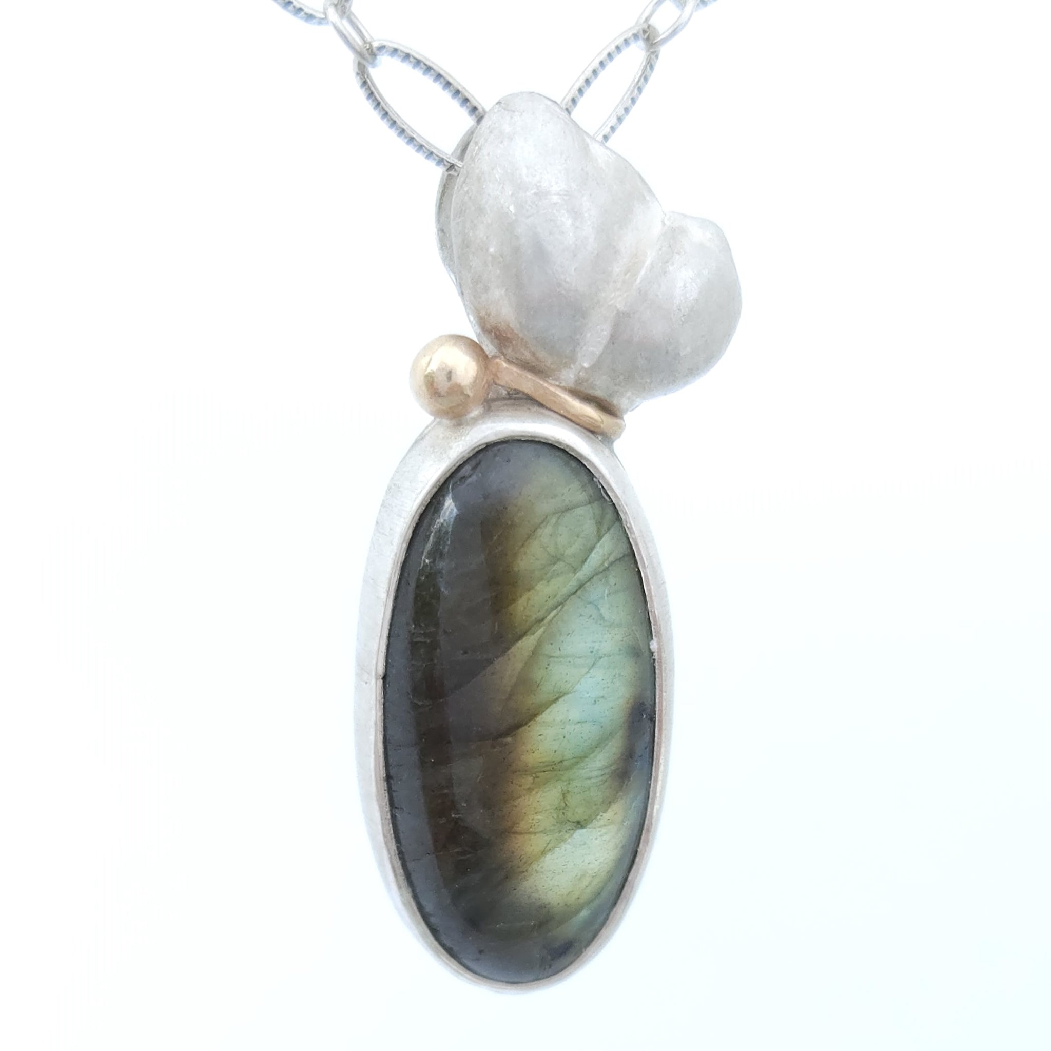 tiger lily pendant Labradorite Sterling Tiger Lily Seed Pod 14KY Pendant by Rebecca of BN – BNOX Jewelry Studio