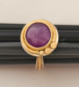 Ruby Slice Sterling 14KY Ring by Lori Braun