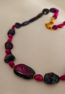 Ruby Zoisite Ruby 22KY Necklace by Judy Knose