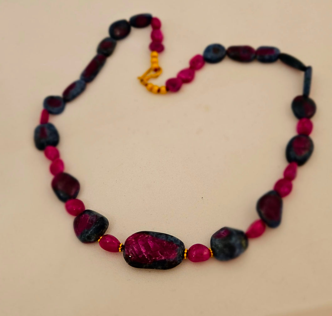 Ruby Zoisite Ruby 22KY Necklace by Judy Knose