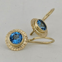 Blue Topaz 14ky Earrings by Lori Braun