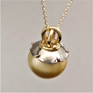 South Sea Golden Pearl Sterling 14ky Pendant by Lori Braun