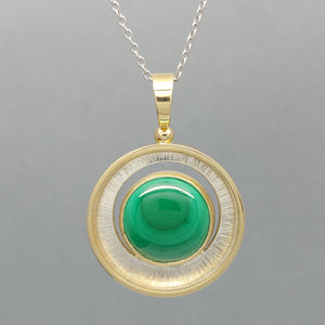 Malachite Sterling & 14KY Pendant by Lori Braun (Check for Availability)