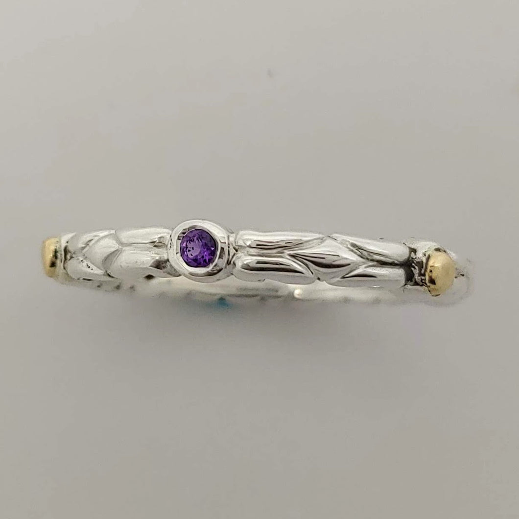 Amethyst 14ky Sterling Ring by Andy Olive