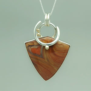 Lake Superior Agate Hidden Heart Sterling 14KY Pendant by Lori Braun