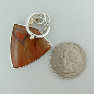 Lake Superior Agate Hidden Heart Sterling 14KY Pendant by Lori Braun