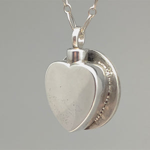 Lake Pepin Hidden Cremation Jewelry Heart Pendant Sterling Engravable by Murphy Design