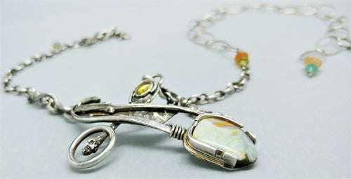 SOLD. Day Dream Australian Opal Sterling 14KY Necklace