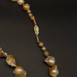 Creamy Gold Champagne Pearl 14KY Clasp 20" Necklace by Judy Knose